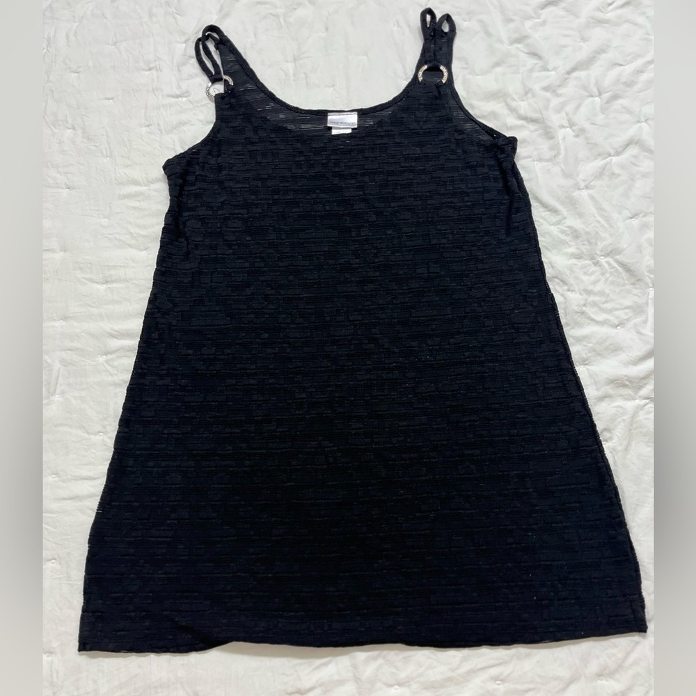 Black Sleeveless Scoop Neck Sundress Coverup